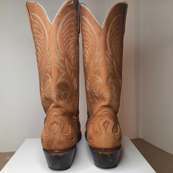 Durango Western Boots RD5302 Tooled Leather Distressed Camel Brown Womens 7.5 - Picture 6 of 14